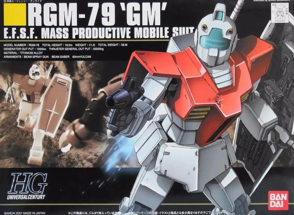 Bandai Hguc 1/144 Rgm-79 Gm Plastic Model Kit Mobile Suit Gundam