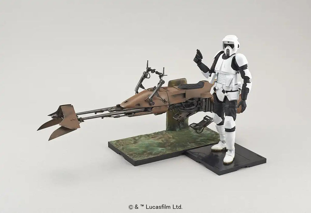 Bandai Spirits Star Wars Scout Trooper & Speeder Bike 1/12 Scale Plastic Model -