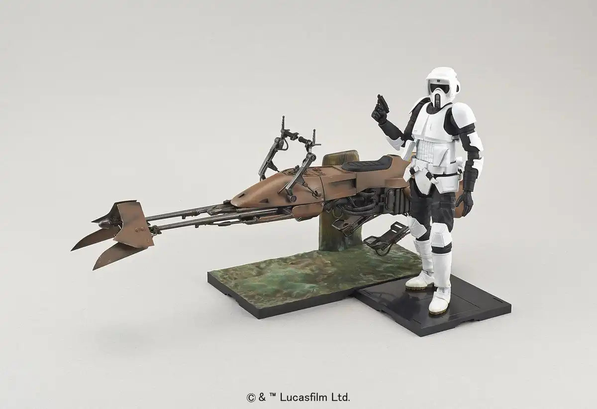 Bandai Spirits Star Wars Scout Trooper & Speeder Bike 1/12 Scale Plastic Model -