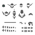 BANDAI - 30Mm 1/144 Option Parts Set 7 - Customized Head B Plastic Model