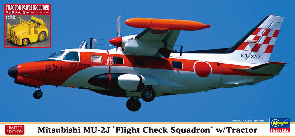 Hasegawa 1/72 Mitsubishi Mu-2J Flight Inspection Team W/ Towing Vehicle Plastic Models