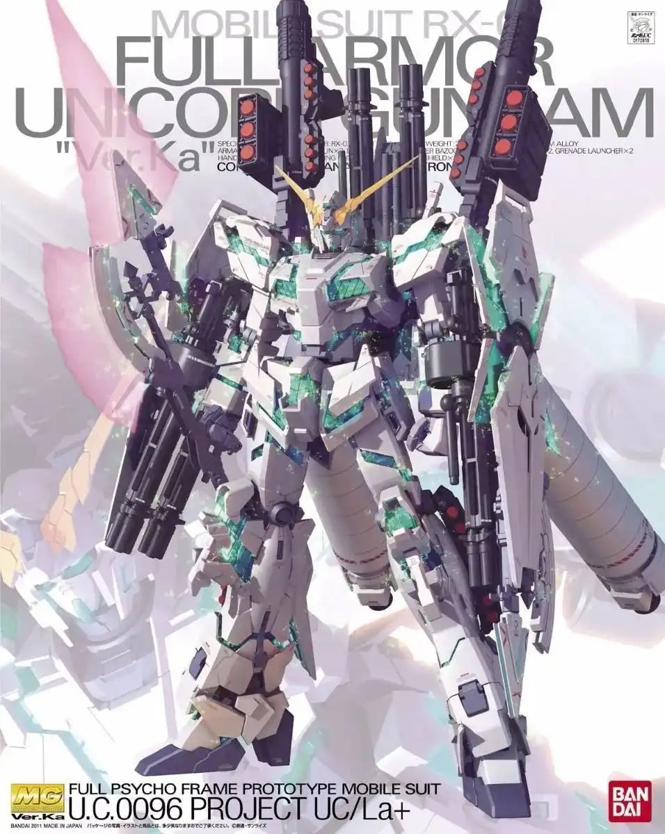 Bandai Mg 1/100 Rx-0 Full Armor Unicorn Gundam Plastic Model Kit Gundam Uc