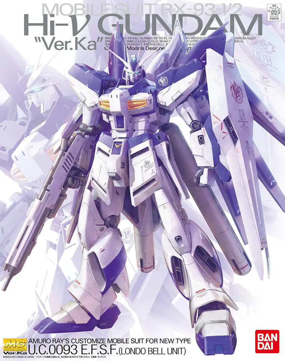 BANDAI Mg Gundam Rx-93-V2 Hi-V Gundam Versionka 1/100 Scale Kit
