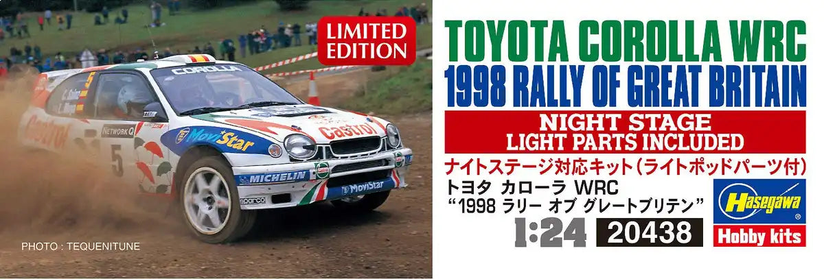 HASEGAWA 20438 Toyota Corolla Wrc 1998 Rally Of Great Britain 1/24 Scale Kit