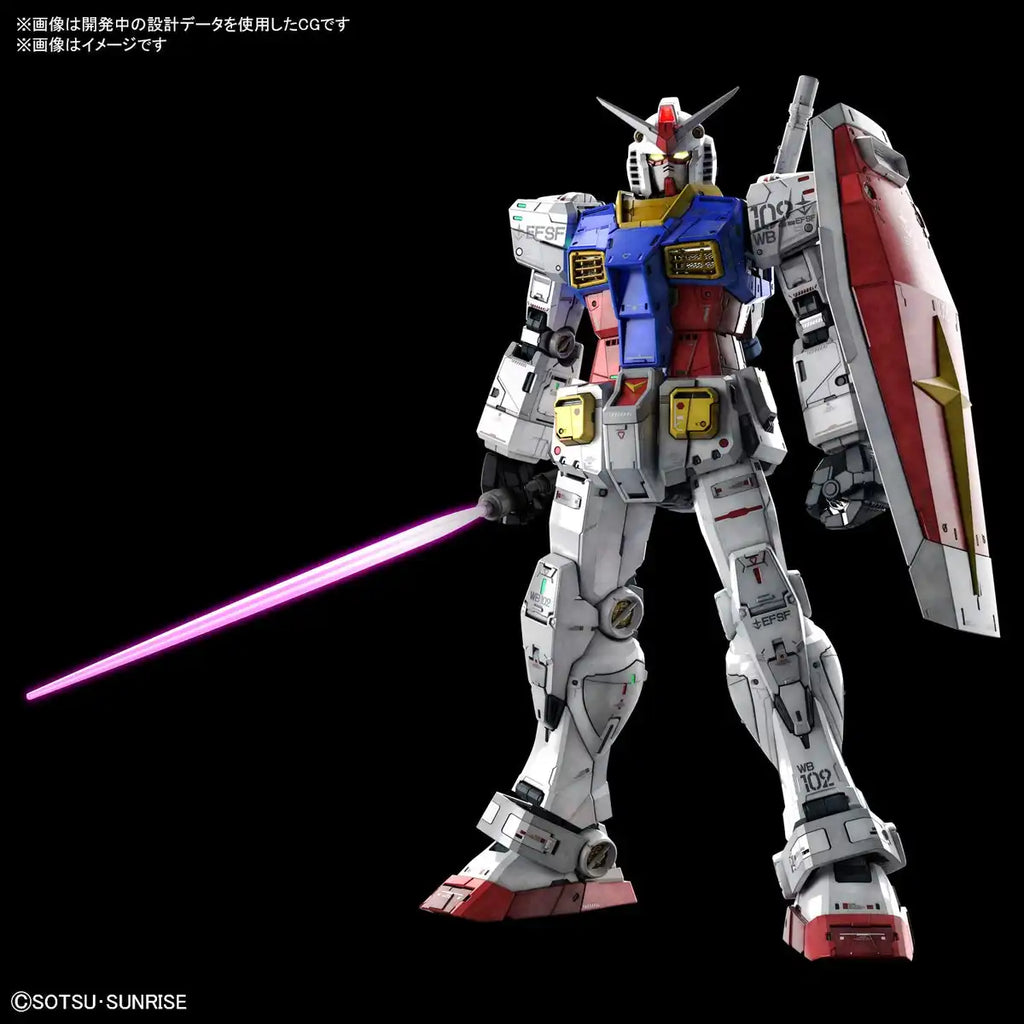 Pg Unleashed Mobile Suit Gundam Rx-78-2 Gundam 1/60 Scale Color Coded Plastic Model