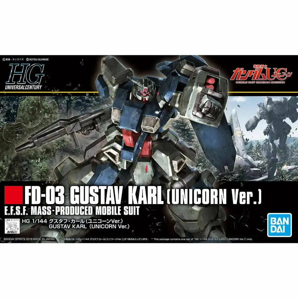 Bandai Hguc 1/144 Fd-03 Gustav Karl Unicorn Ver. Plastic Model Kit Gundam Uc