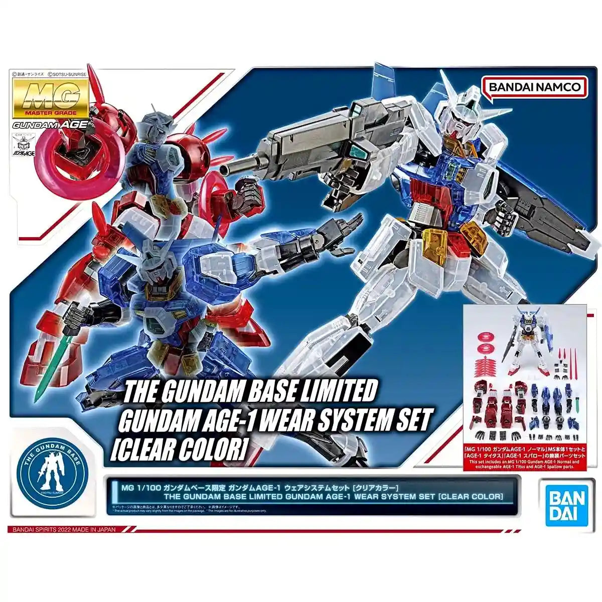 Bandai MG 1/100 Gundam Age-1 Wear System Clear Color Exclusive Set