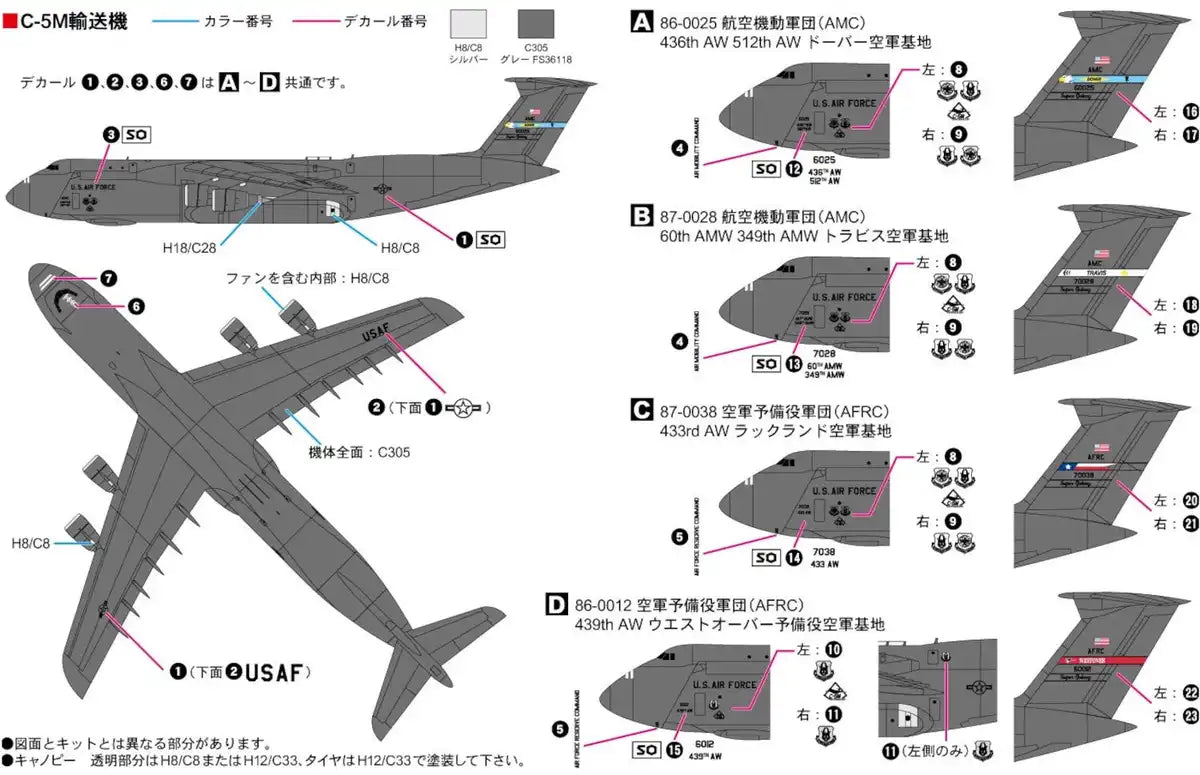 Pit Road 1/700 Skywave Series Us Air Force Set 3 Plastic Model S55