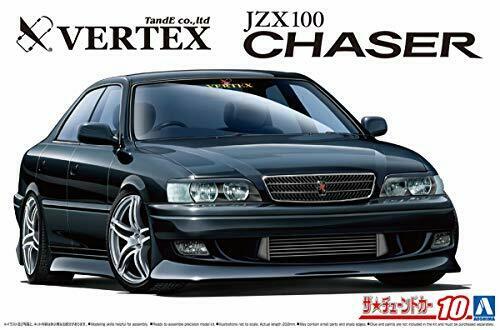 Aoshima 1/24 Scale Toyota Black VERTEX JZX100 Chaser Tourer V 1998 Plastic Model