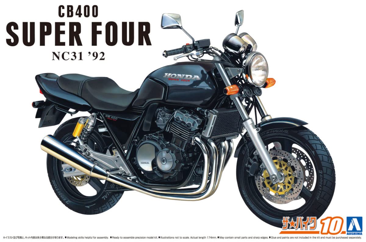 AOSHIMA Naked Bike 1/12 Cb400 Super Four 92 Plastic Model