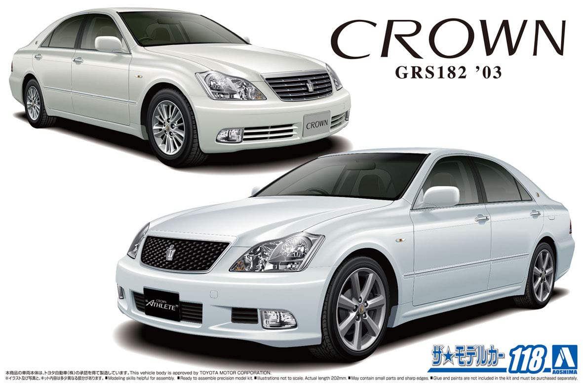 AOSHIMA The Model Car 1/24 Toyota Grs182 Crown Royal Saloon G/Athlete G '03 Plastic Model