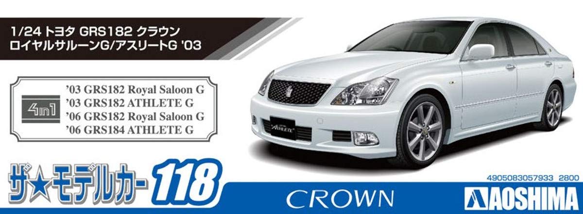 AOSHIMA The Model Car 1/24 Toyota Grs182 Crown Royal Saloon G/Athlete G '03 Plastic Model