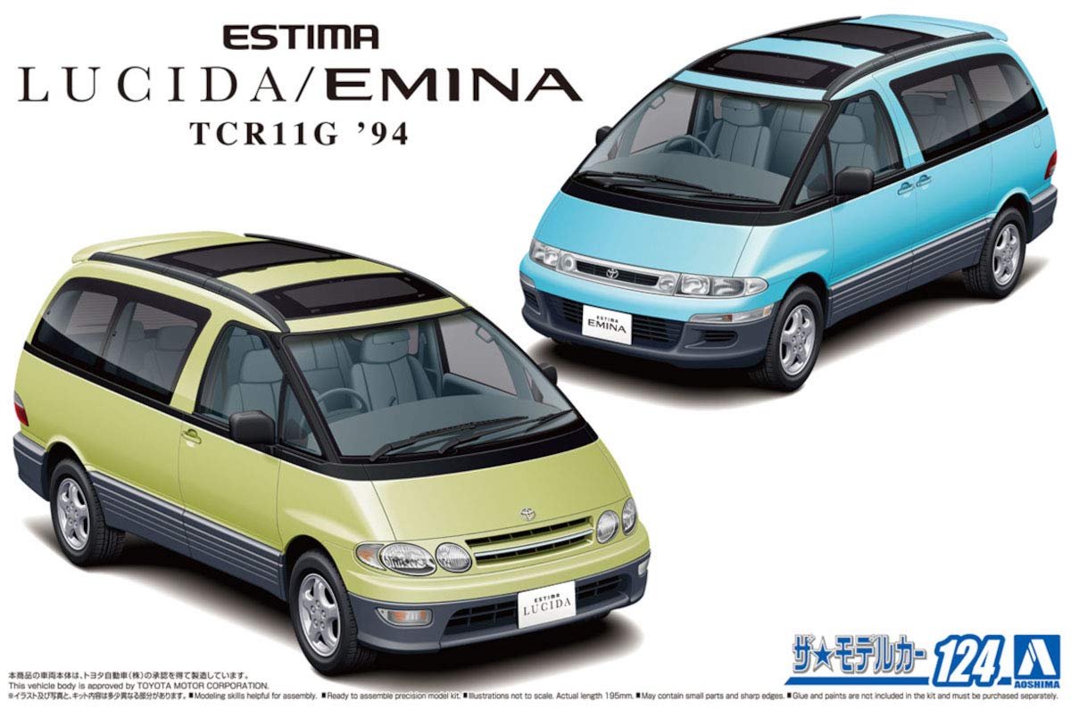 AOSHIMA The Model Car 1/24 Toyota Tcr11G Estima Lucida/Emina `94 Plastic Model