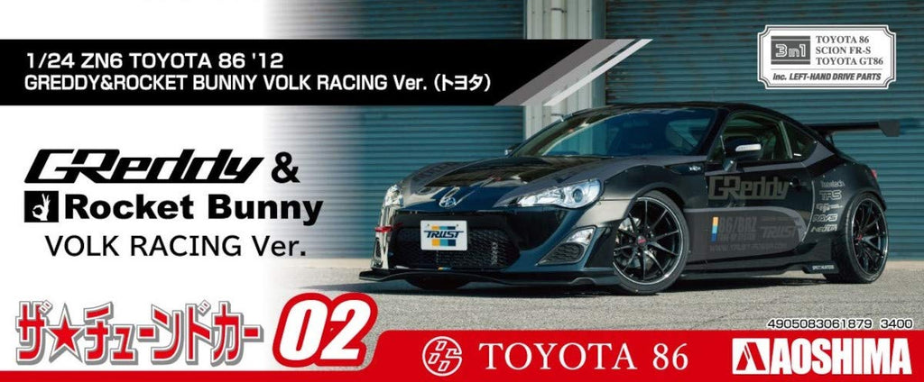 AOSHIMA The Tuned Car 1/24 Zn6 Toyota 86 Greddy & Rocket Bunny Volk Racing Ver. Plastic Model