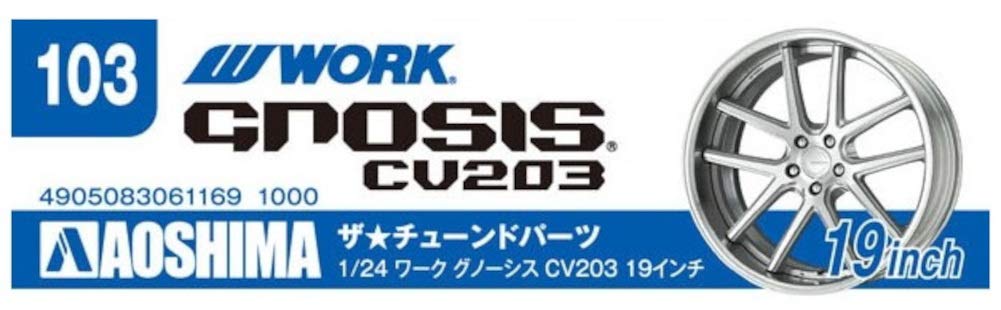 AOSHIMA The Tuned Car 1/24 Work Gnosis Cv203 19-Inch Tire & Wheel Set