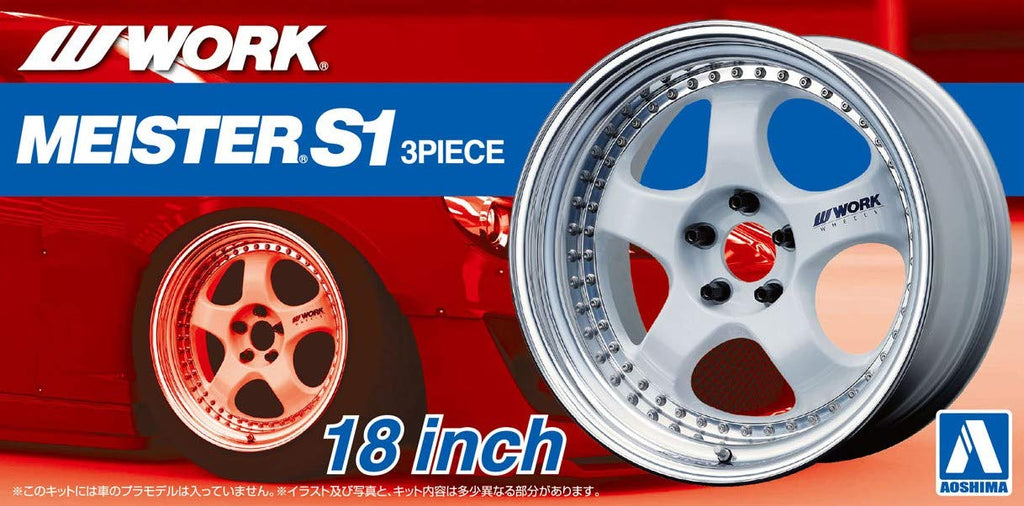 AOSHIMA Tuned Parts 1/24 Work Maister S1 3Peace 18Inch Tire & Wheel Set