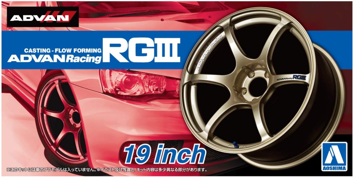 AOSHIMA Tuned Parts 1/24 Advan Racing Rg3 19Inch Tire & Wheel Set
