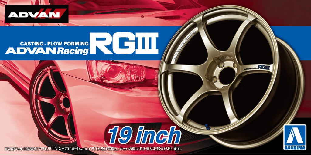 AOSHIMA Tuned Parts 1/24 Advan Racing Rg3 19Inch Tire & Wheel Set