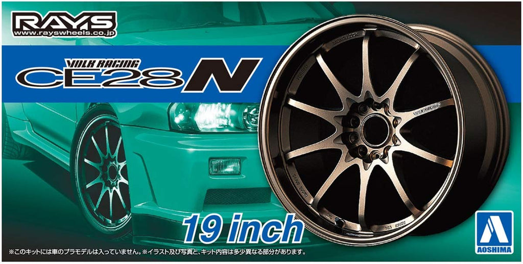 AOSHIMA Tuned Parts 1/24 Volk Racing Ce28N 19 Inch Tire & Wheel Set