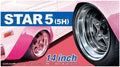 AOSHIMA 54390 Tuned Parts 68 1/24 Star5 5H 14Inch Tire & Wheel Set