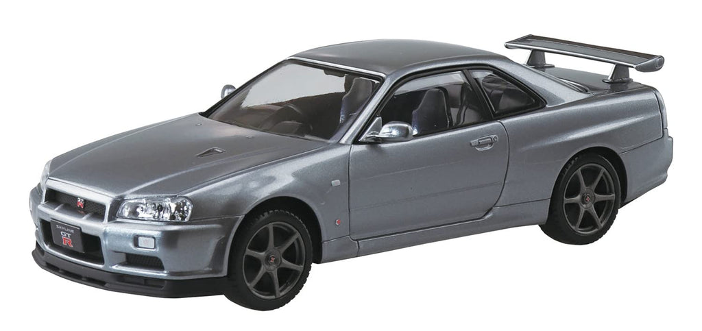 AOSHIMA The Snap Kit No.11-E 1/32 Nissan R34 Skyline Gt-R Nur Sparkling Silver Plastic Model