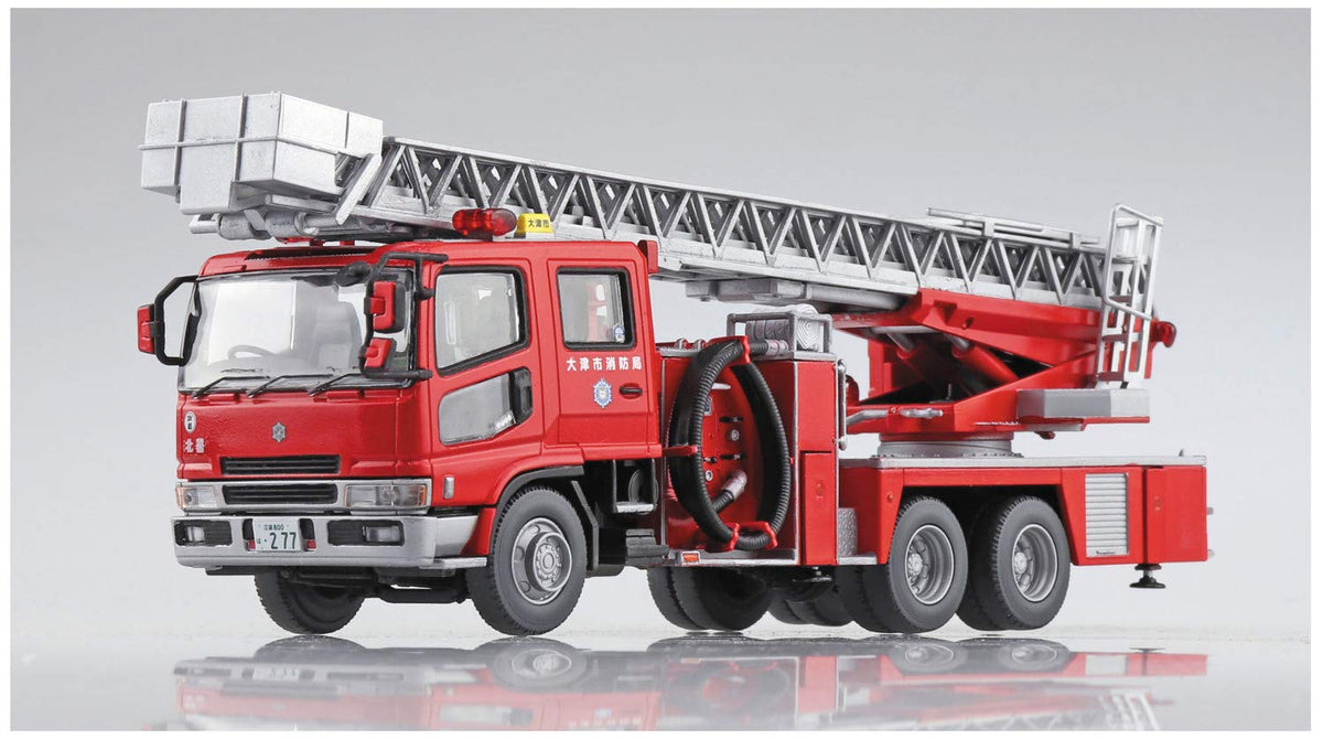 AOSHIMA Working Vehicle Series 1/72 Fire Ladder Truck Otsu Fire Department Plastic Model