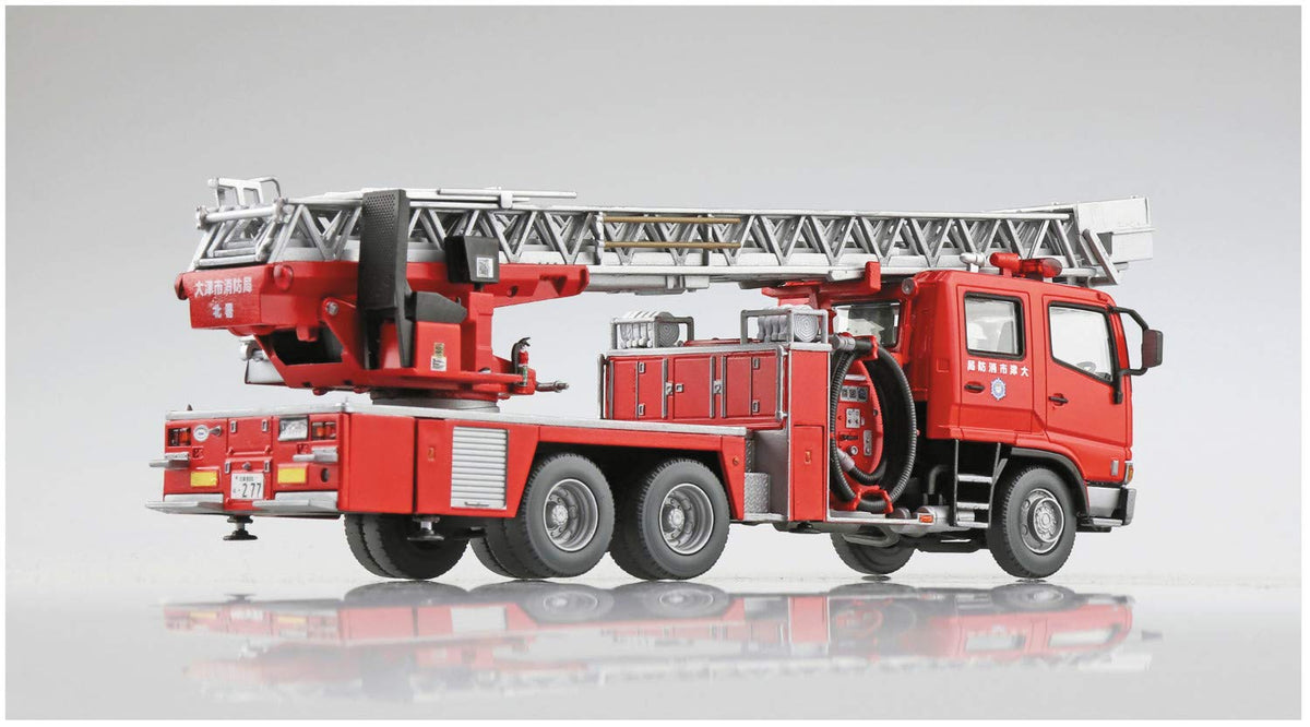AOSHIMA Working Vehicle Series 1/72 Fire Ladder Truck Otsu Fire Department Plastic Model