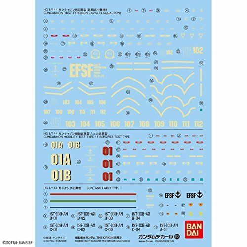Bandai Gundam Decal No.113 Hg 1/144 Mobile Suit Gundam The Origin Multiuse 2