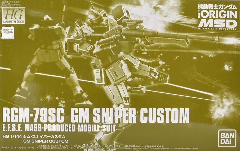 Bandai Hg 1/144 Rgm-79sc Gm Sniper Custom Model Kit Gundam The Origin Msd