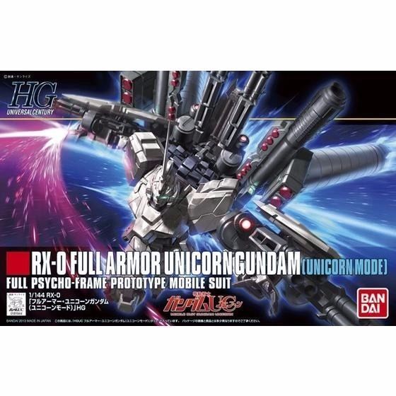 Bandai Hguc 1/144 Full Armor Unicorn Gundam Unicorn Mode Model Kit Bandai Japan