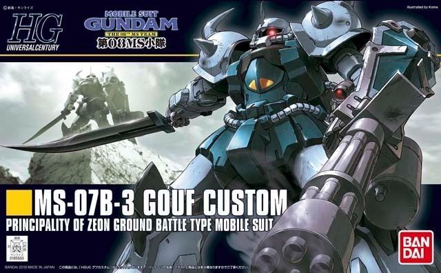 Bandai Hguc 1/144 Ms-07b-3 Gouf Custom Plastic Model Kit Gundam The 08th Ms Team