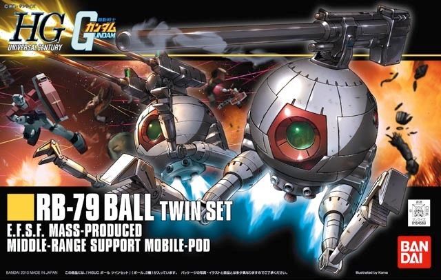 Bandai Hguc 1/144 Rb-79 Ball Twin Set Plastic Model Kit Mobile Suit Gundam Japan