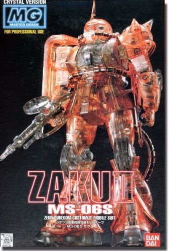 Bandai Mg 1/100 Ms-06s Zaku Ii Char's Custom Crystal Ver Plastic Model Kit