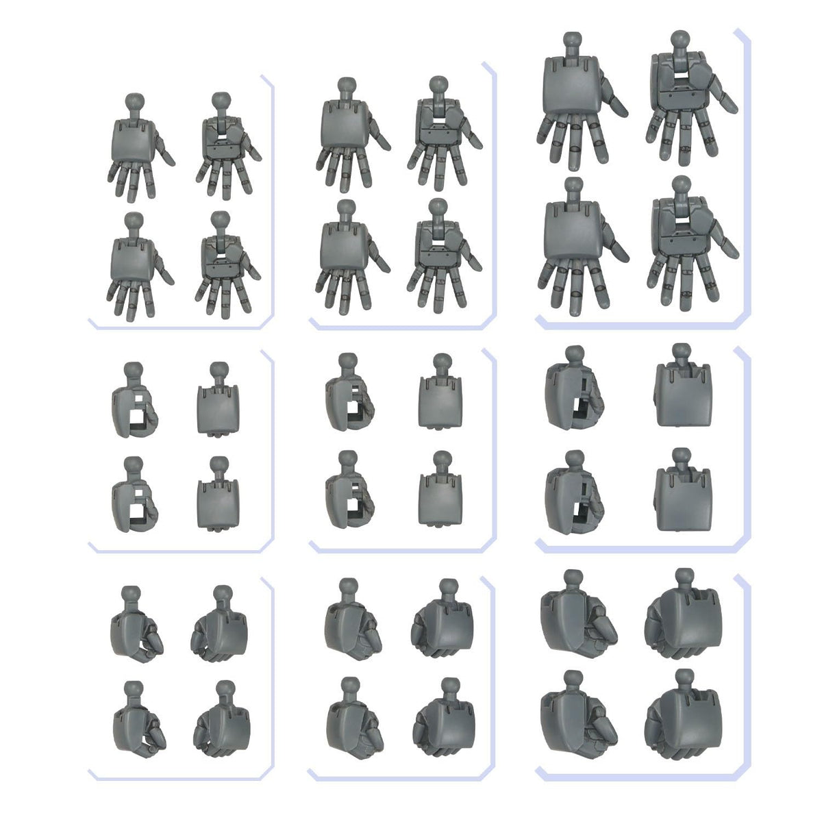 Bandai Spirits Gunpla 04 Round Build Hands - Color Coded Plastic Model Set