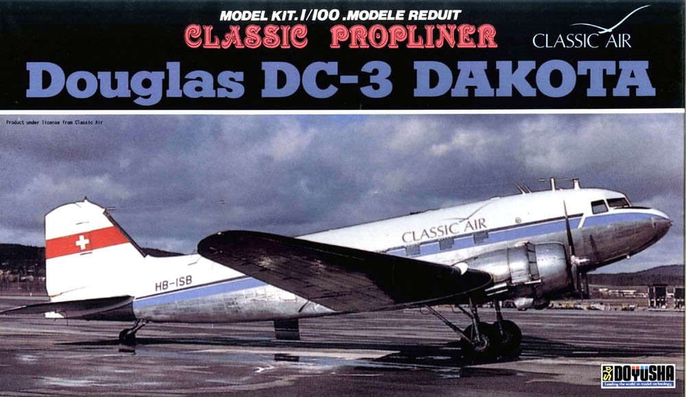 DOYUSHA 400609 Dc-3 Swiss Classic Airline 1/100 Scale Plastic Kit