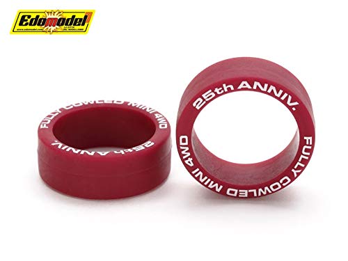 TAMIYA 95116 Mini 4Wd Full Cowl 25Th Anniv. Low Friction Lp Tires Maroon/2Pcs.
