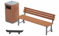 Hasegawa 1/12 Park Bench And Trash Box Model Kit