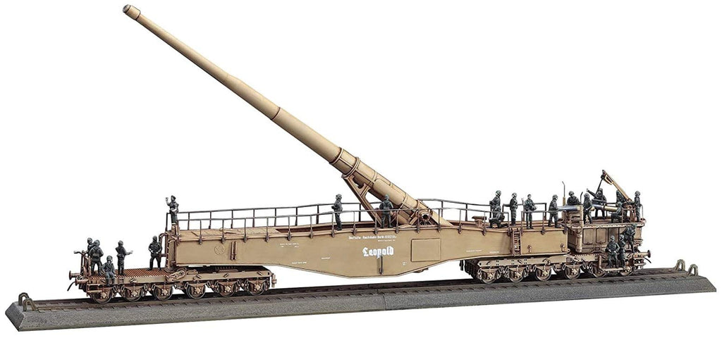 HASEGAWA Mt58 German Railway Gun K5 E Leopold With Figure 1/72 Scale Kit