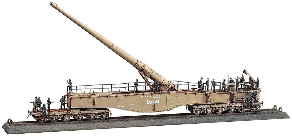 HASEGAWA Mt58 German Railway Gun K5 E Leopold With Figure 1/72 Scale Kit