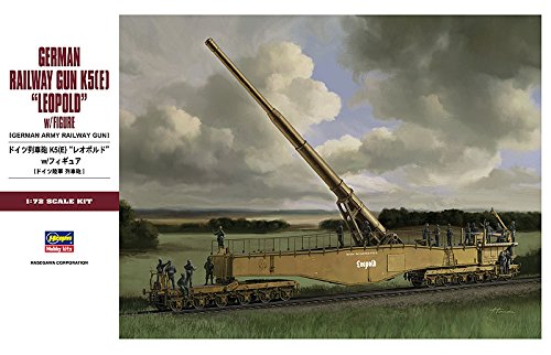 HASEGAWA Mt58 German Railway Gun K5 E Leopold With Figure 1/72 Scale Kit