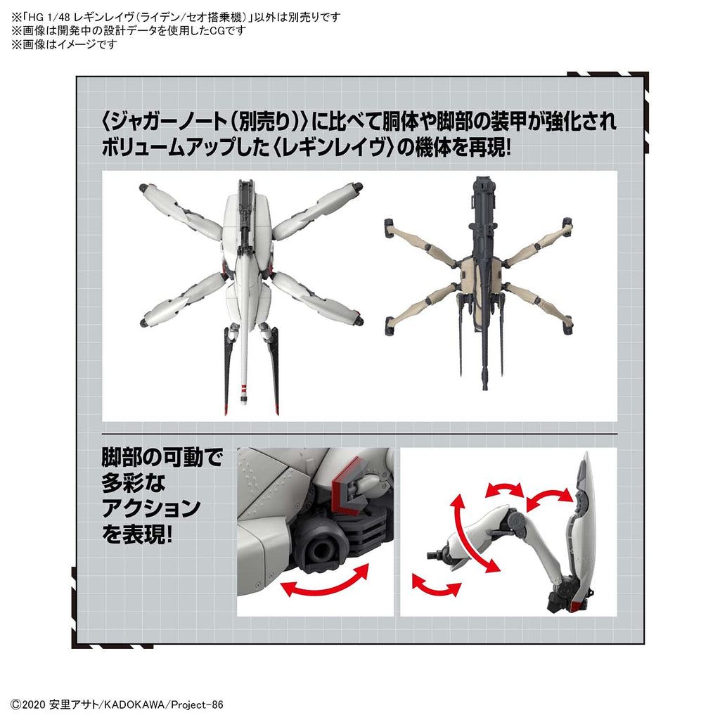 BANDAI 86 -Eighty Six- 1/48 Reginleif Raiden/Theo Use Plastic Model