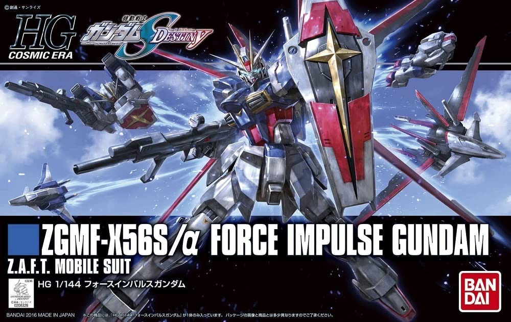 BANDAI Hguc 198 Gundam Zgmf-X56S/A Force Impulse Gundam 1/144 Scale Kit