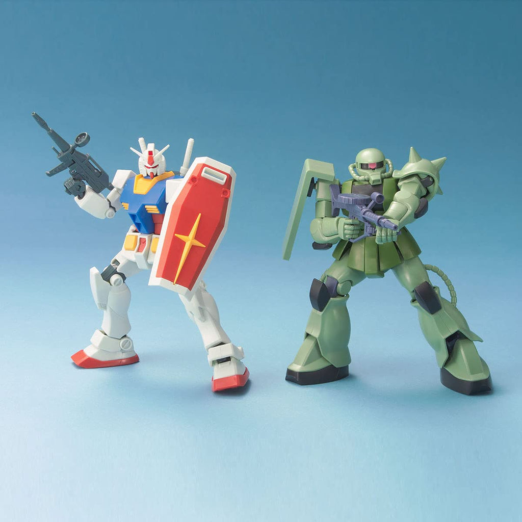 BANDAI Hguc Gunpla Starter Set Gundam Vs Zaku 1/144 Scale Kit