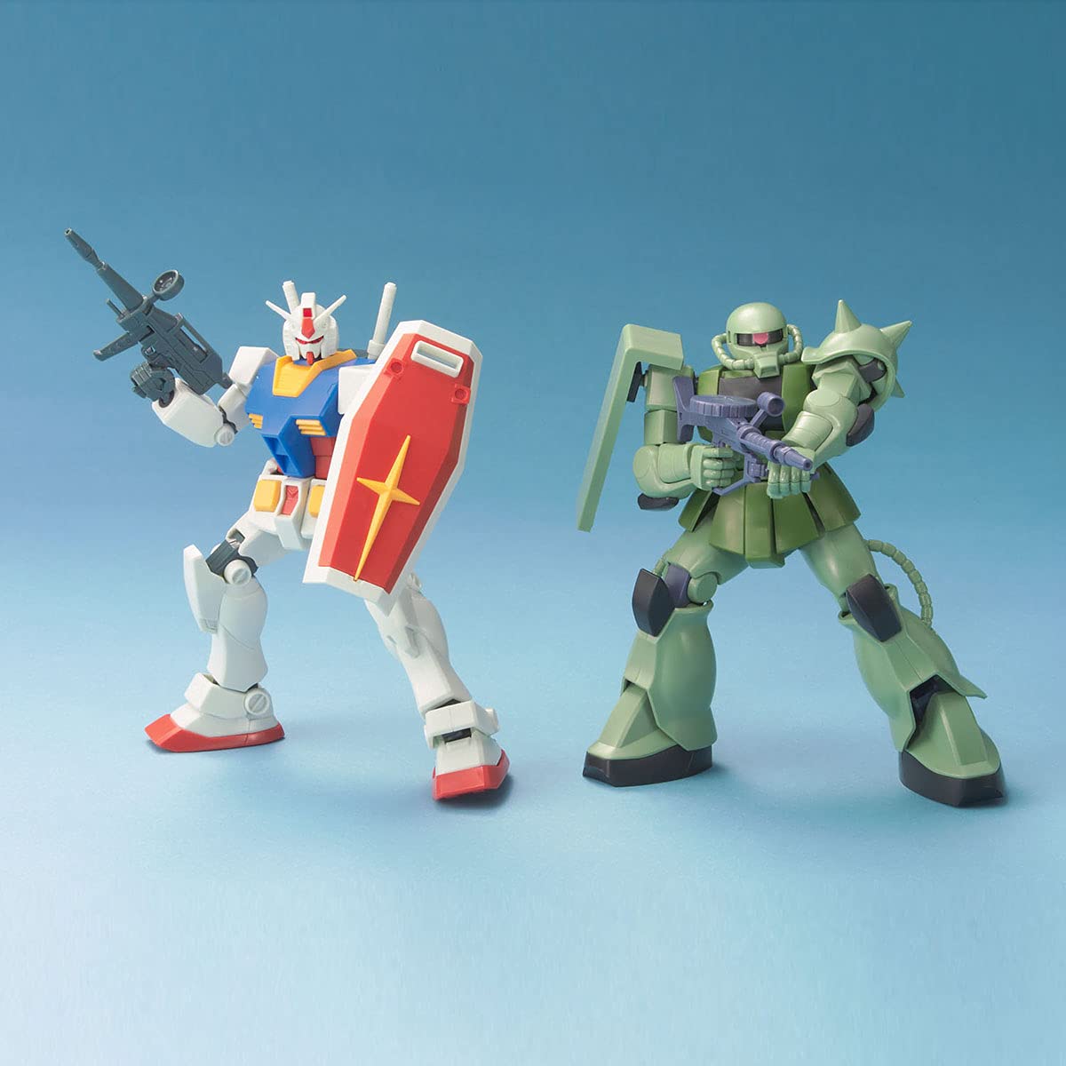 BANDAI Hguc Gunpla Starter Set Gundam Vs Zaku 1/144 Scale Kit