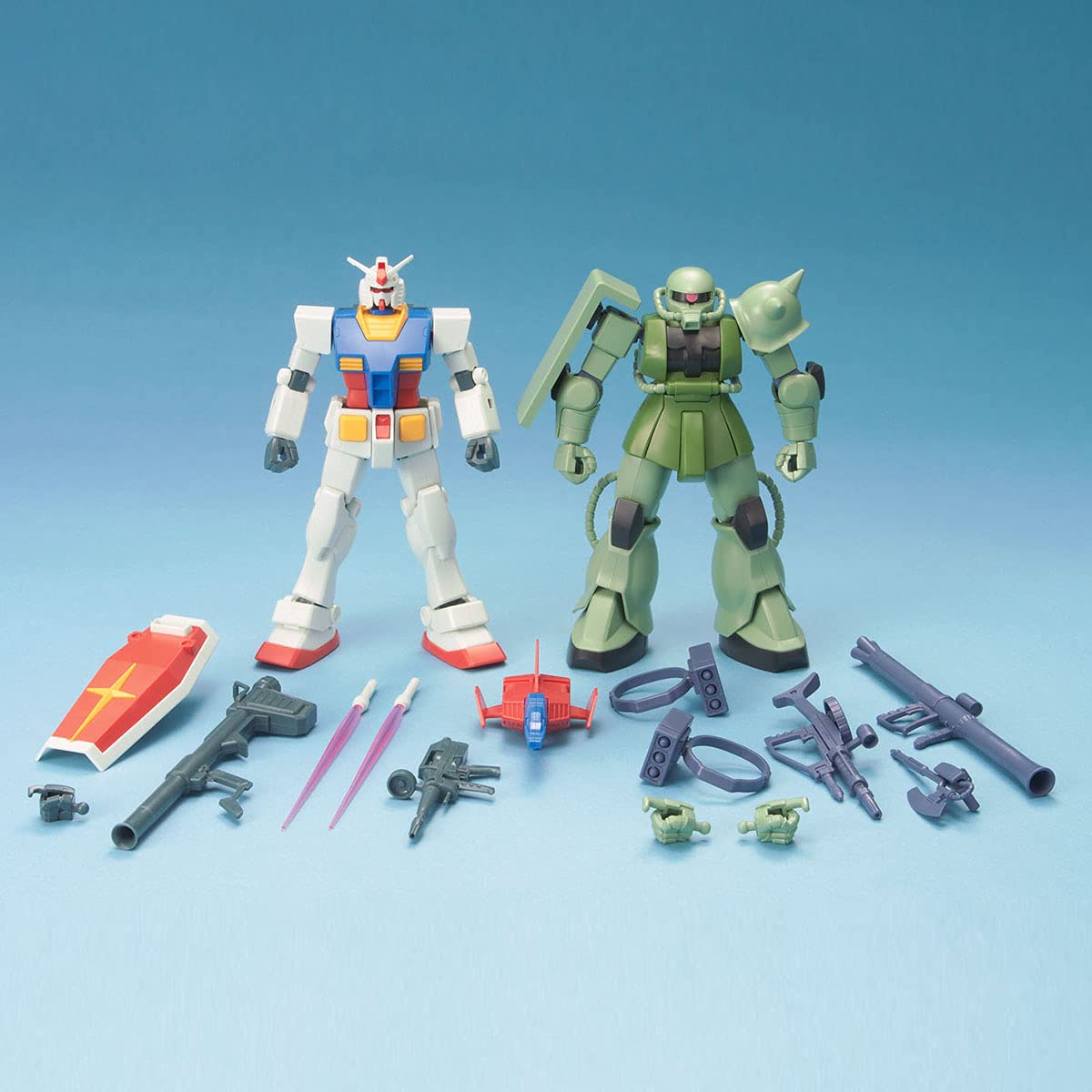 BANDAI Hguc Gunpla Starter Set Gundam Vs Zaku 1/144 Scale Kit