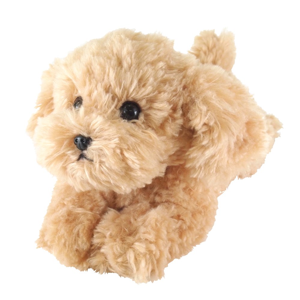 Sun Lemon Plush Doll Lap Dog Plush Hiza Wanko Toy Poodle Beige Tjn