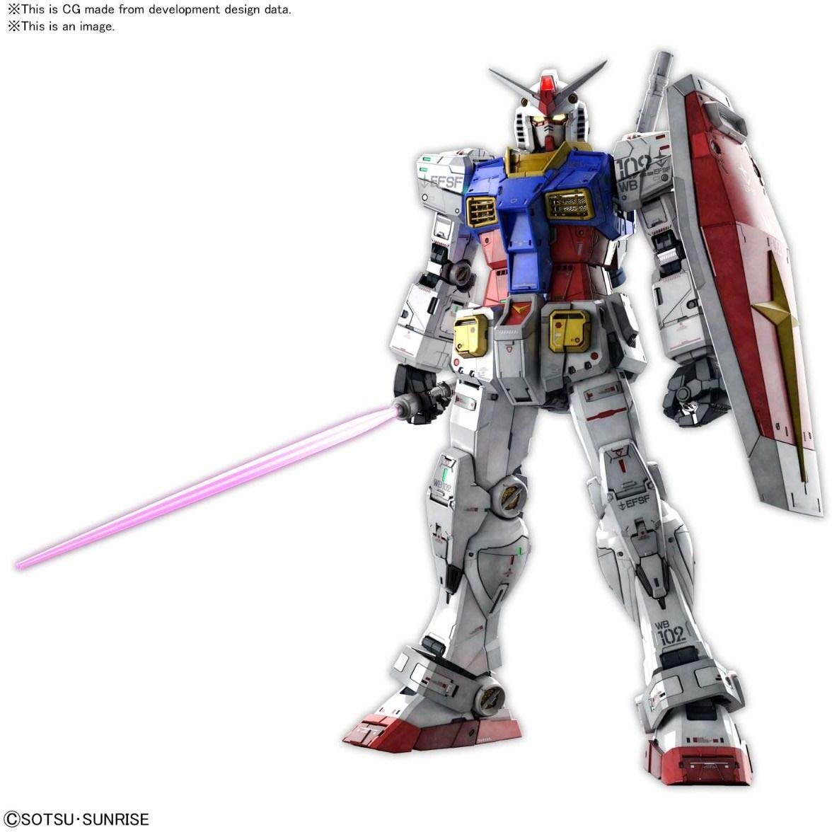 Pg Unleashed Mobile Suit Gundam Rx-78-2 Gundam 1/60 Scale Color Coded Plastic Model