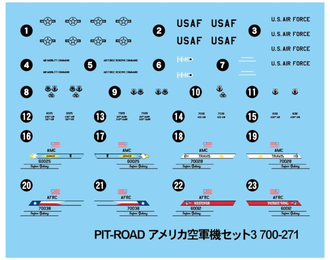 Pit Road 1/700 Skywave Series Us Air Force Set 3 Plastic Model S55