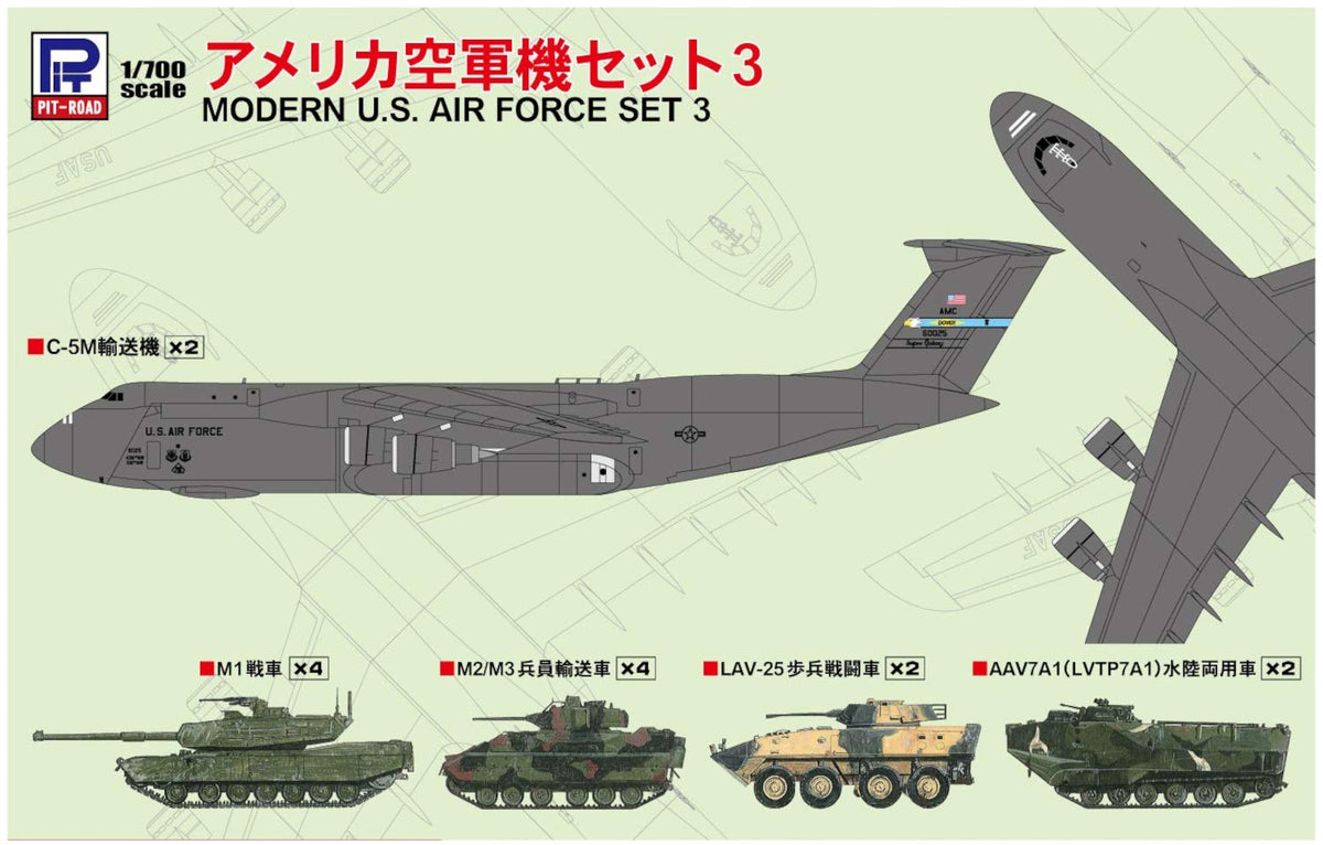 Pit Road 1/700 Skywave Series Us Air Force Set 3 Plastic Model S55
