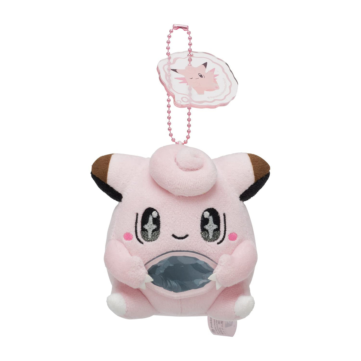 POKEMON CENTER ORIGINAL Plush Mascot Keychain Shinka No Ishi Clefairy & Moon Stone Clefable